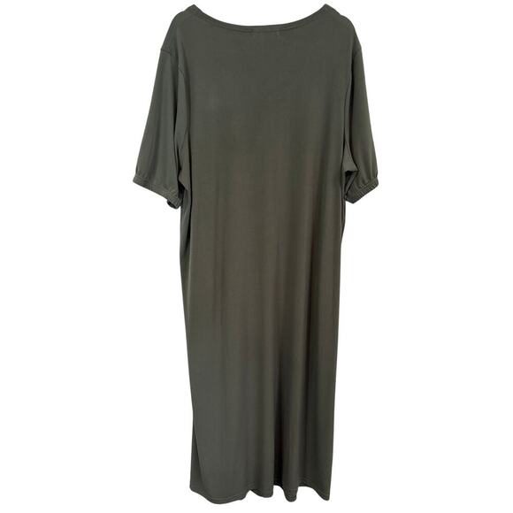 Women’s Ulla Popken Size 20/22 Army Green Short Sleeve Maxi Dress. - Picture 4 of 4